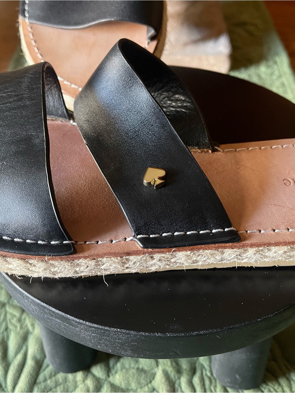 NWOT Kate Spade Size 8 Idreena Black Double-Strap Slide Sandals - Picture 13 of 15